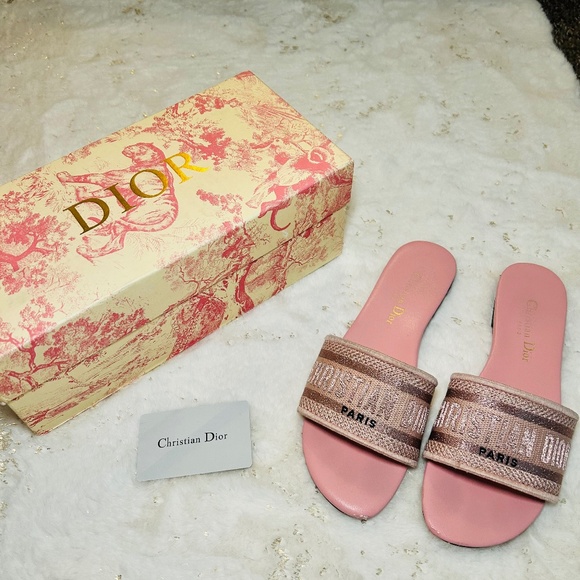 Dior Dway Slide Sandals in Pink - Picture 1 of 6